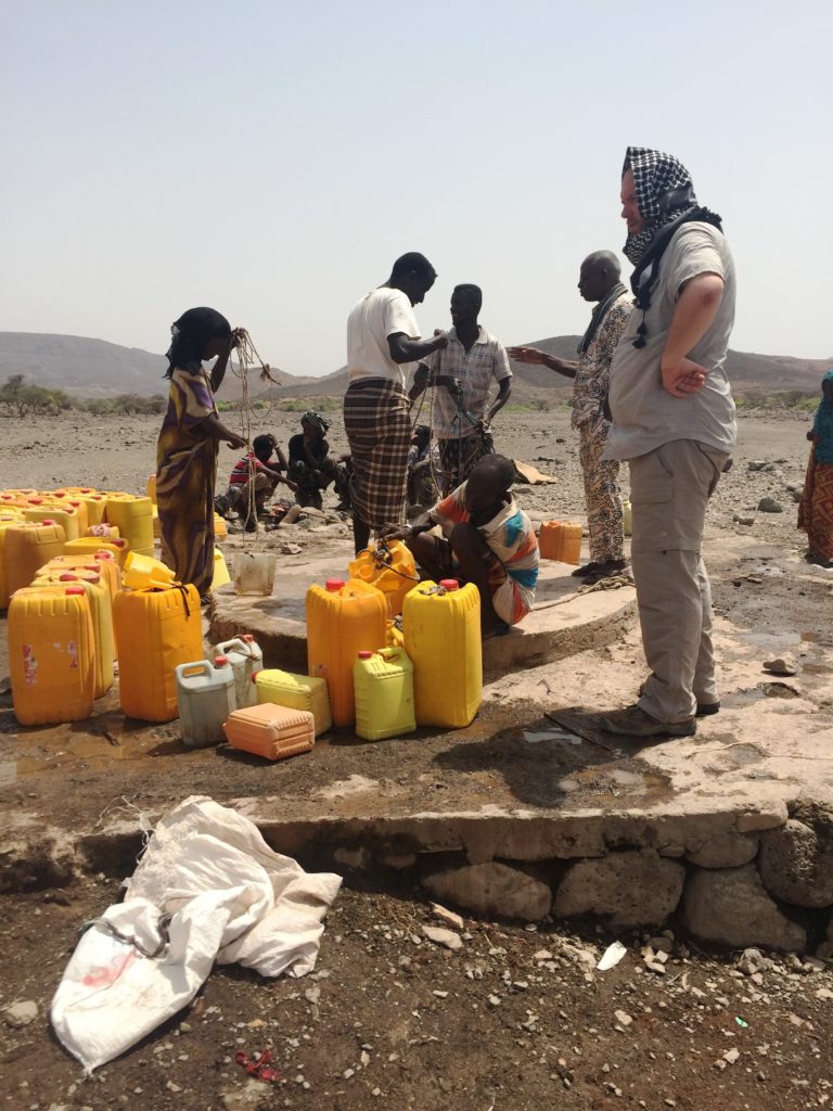 Water being drawn from a well in the Obock region of Djibouti