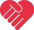 Heart shaped handshake icon